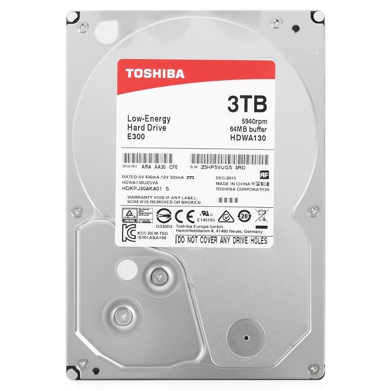 картинка Toshiba E300 HDWA130UZSVA, 3Тб, HDD, SATA III, 3.5" от компании LTD "Light Systems"