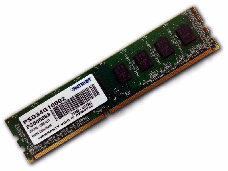 картинка PATRIOT PSD34G160082 DDR3 - 4Гб 1600, DIMM от компании LTD "Light Systems"