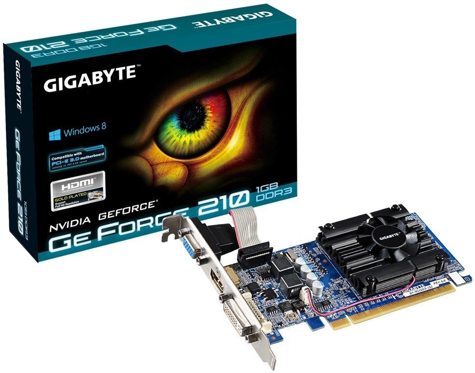картинка Gigabyte PCI-E GV-N210D3-1GI nVidia GeForce 210 1024Mb 64bit DDR3 от компании LTD "Light Systems"